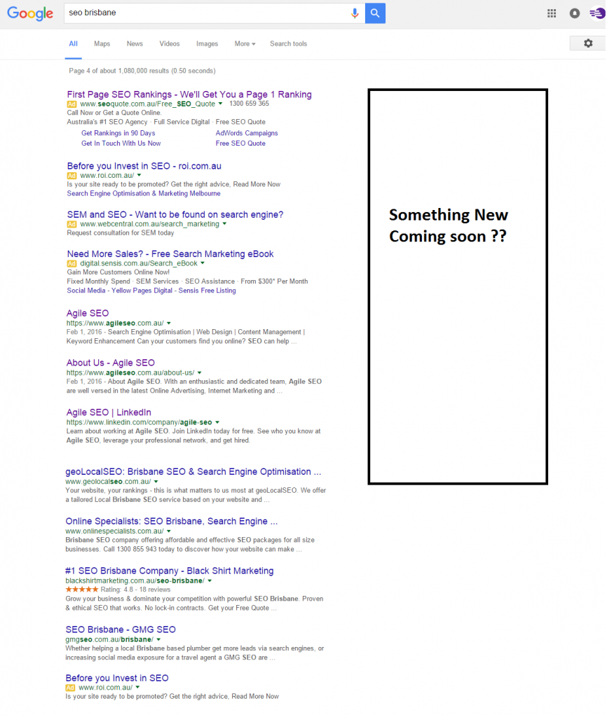 Google right Hand AdWords Gone